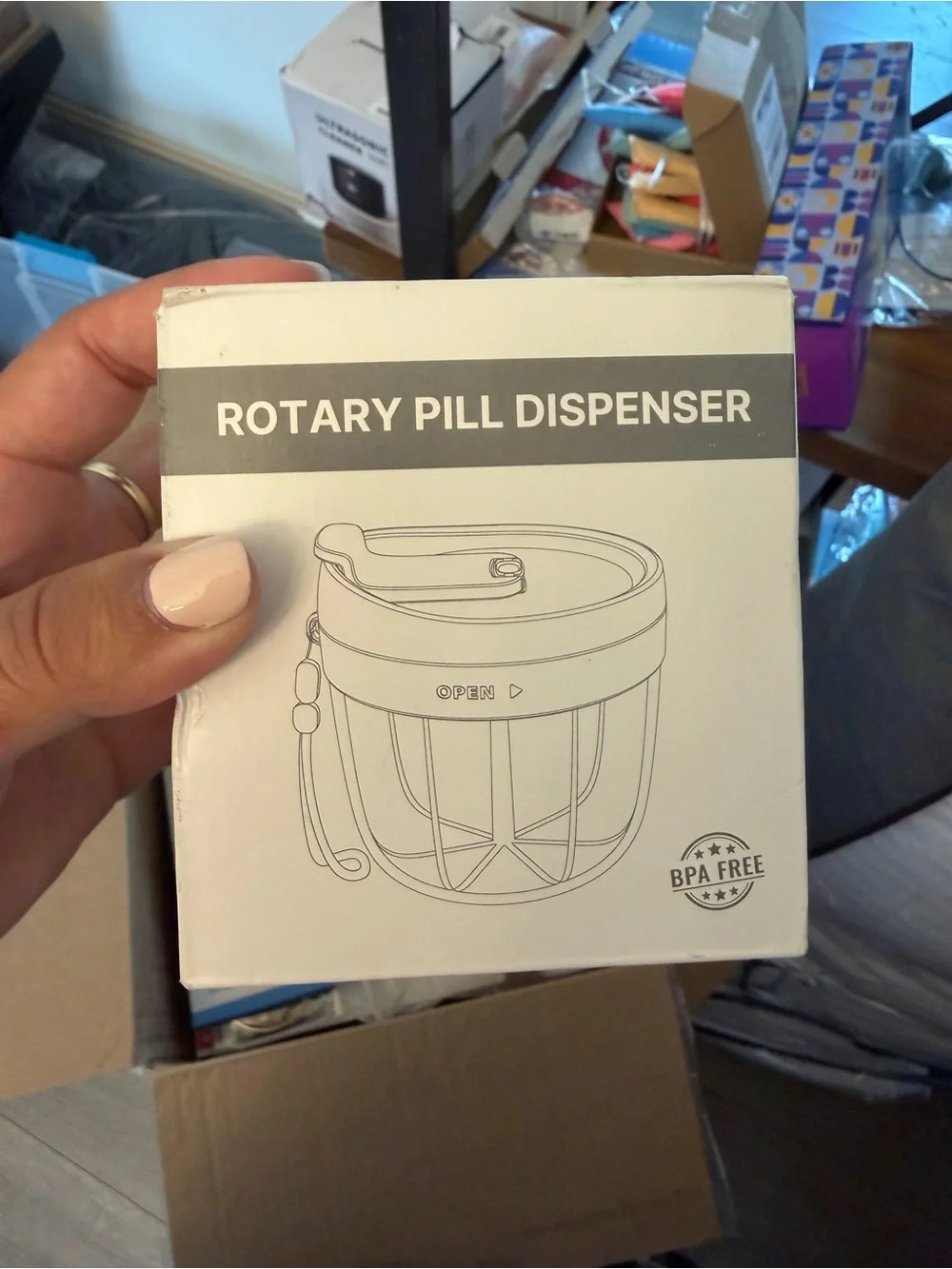 Rotary Pill Dispenser - Orange Top